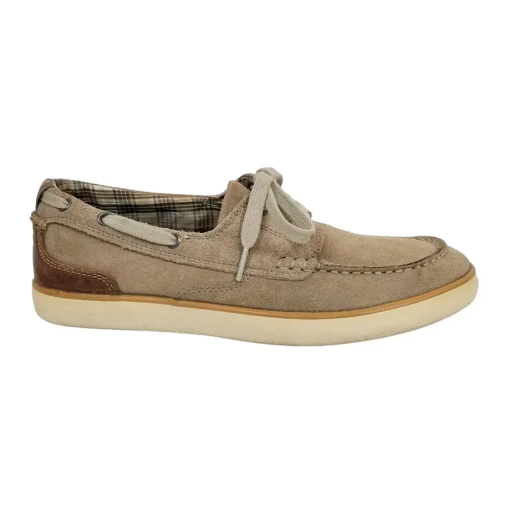 Clarks Men's Jax Leather Suede Top Sider Boat Shoes Tan Size 9